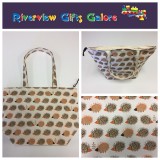 Large Tote Bag With Zip - Echidnas Cream Large Tote Bag With Zip - Echidnas Cream